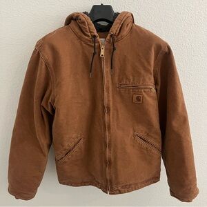 Carhartt Men's Small S Tan Hooded Jacket RN# 14806 - Vintage NWOT Excellent
